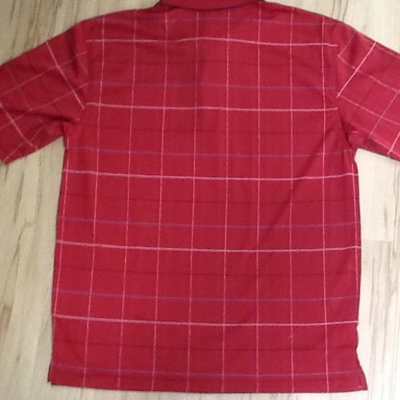 PGA Tour Men's Red Plaid Golf Shirt Medium - Picture 6 of 6